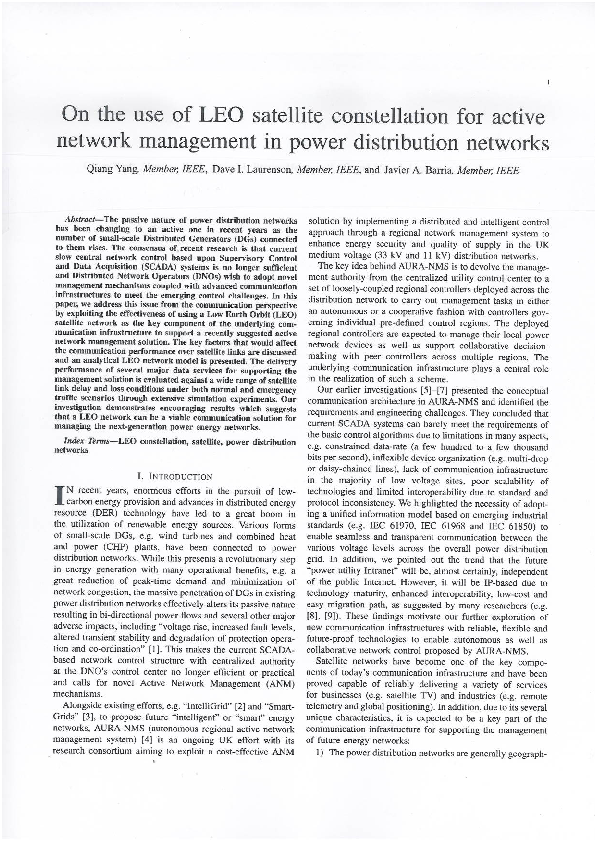 (PDF) On the Use of LEO Satellite Constellation for Active Network ...