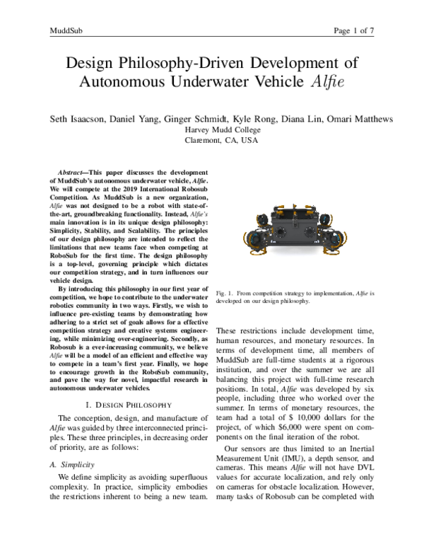 (PDF) Design Philosophy-Driven Development of Autonomous Underwater ...