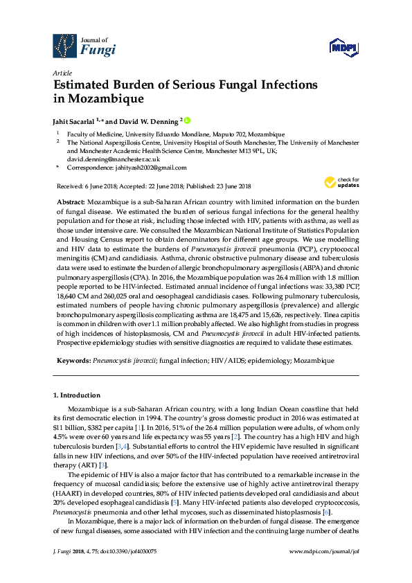 (PDF) Estimated burden of serious fungal infections in Ethiopia