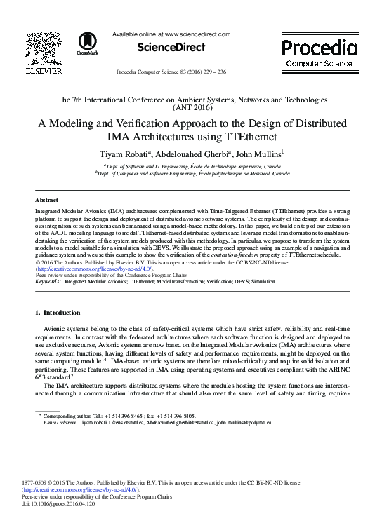(PDF) A Modeling and Verification Approach to the Design of Distributed ...