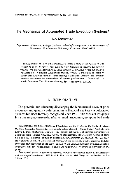 The mechanics of automated trade execution systems