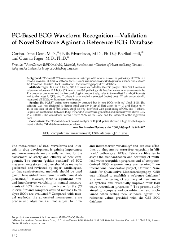 (PDF) PC-Based ECG Waveform Recognition-Validation of Novel Software ...