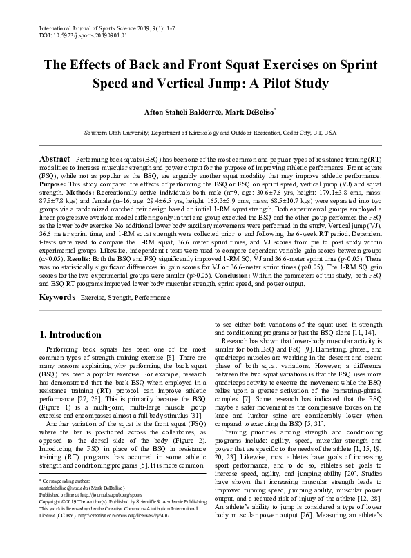 (PDF) Biomechanics of front and back squat exercises