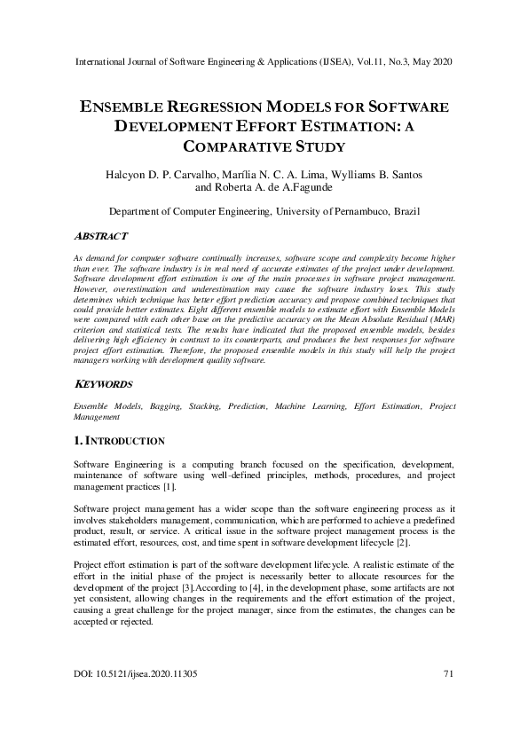 (PDF) Ensemble Regression Models for Software Development Effort ...