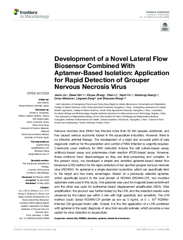 (PDF) Development of a Novel Lateral Flow Biosensor Combined With ...