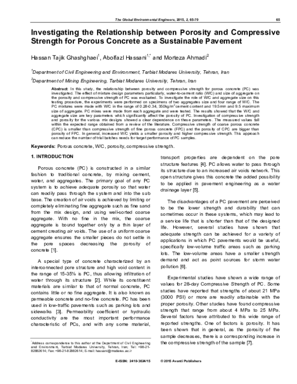 (PDF) Investigating the Relationship between Porosity and Compressive ...