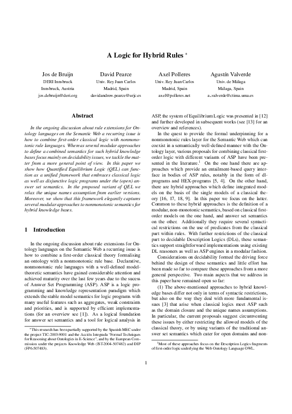 (PDF) A logic for hybrid rules