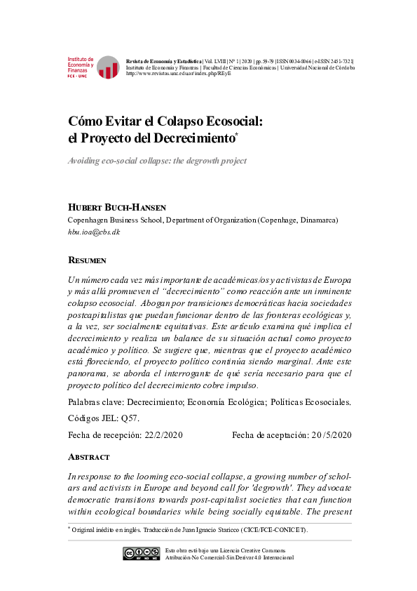 Cómo evitar el colapso ecosocial: el proyecto del decrecimiento