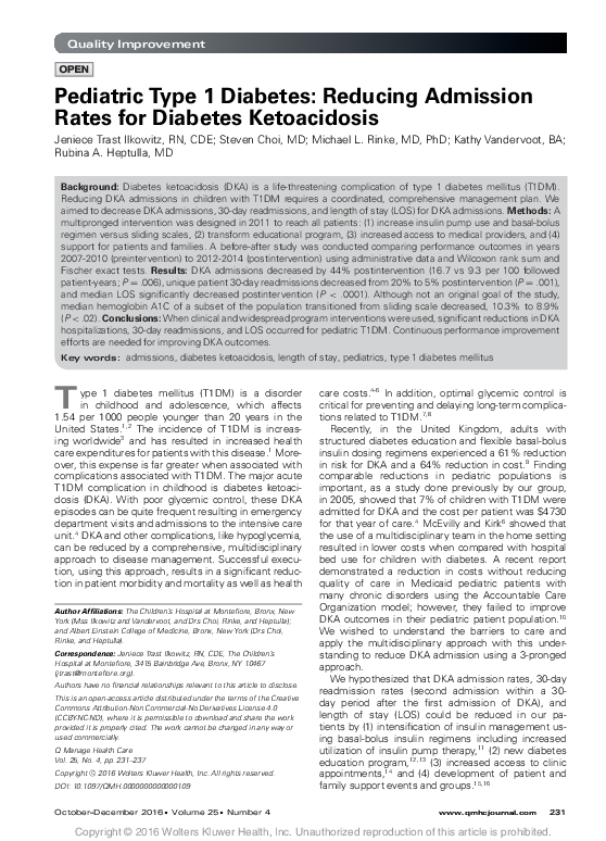 (PDF) Pediatric Type 1 Diabetes
