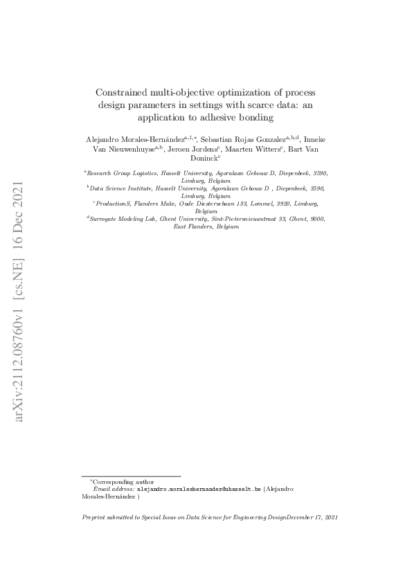 (PDF) Constrained multi-objective optimization of process design ...