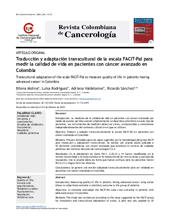 (PDF) Traducción y adaptación transcultural de la escala Life ...