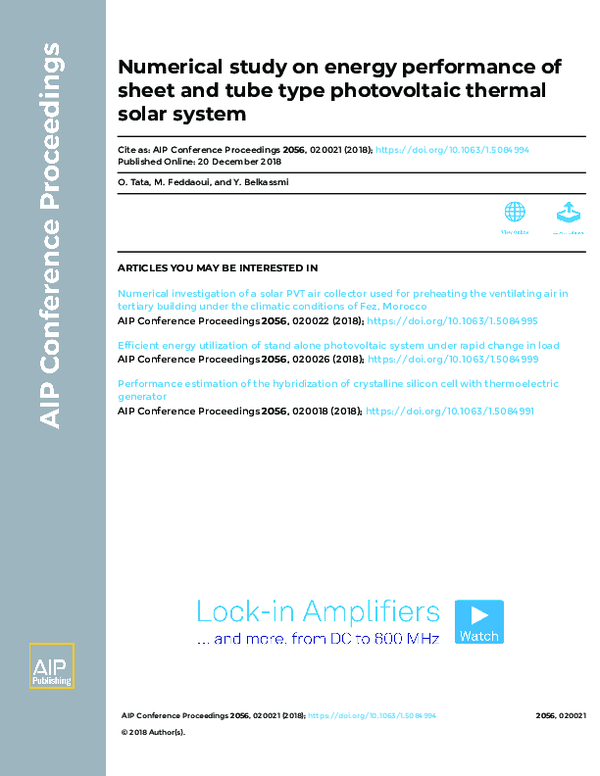 (PDF) Numerical study on energy performance of sheet and tube type ...