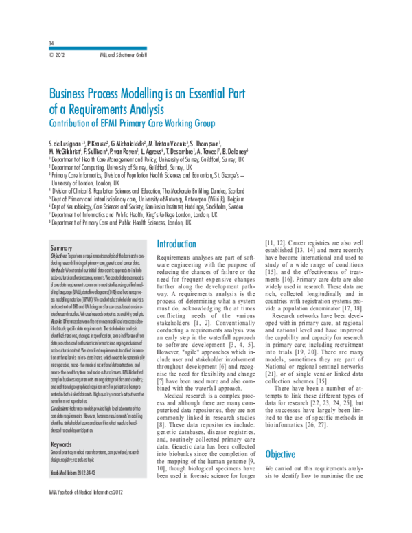 (PDF) Business Process Modelling is an Essential Part of a Requirements ...