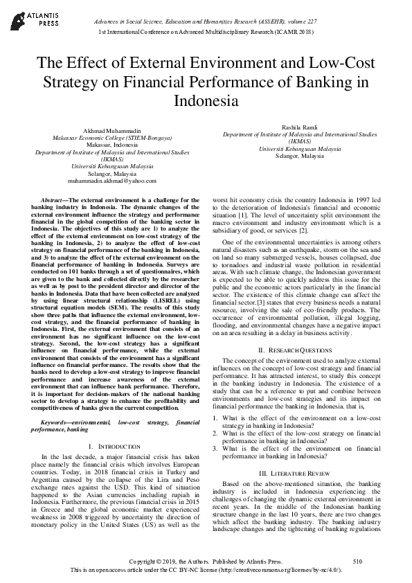 (PDF) The Effect of External Environment and Low-Cost Strategy on ...