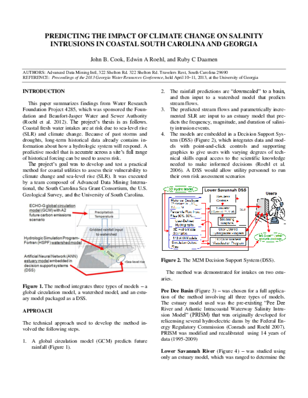 (PDF) Predicting the Impact of Climate Change on Salinity Intrusions in ...