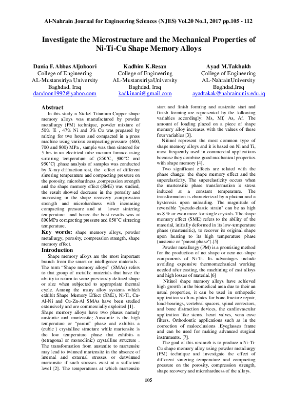 (PDF) Investigate the Microstructure and the Mechanical Properties of ...