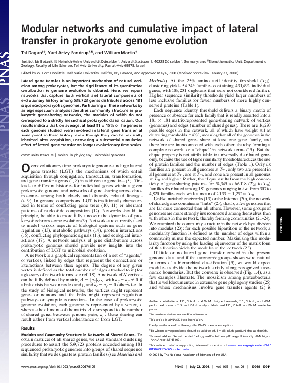 (PDF) Modular networks and cumulative impact of lateral transfer in ...
