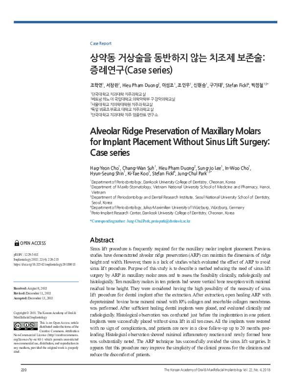 (PDF) Alveolar Ridge Preservation of Maxillary Molars for Implant ...