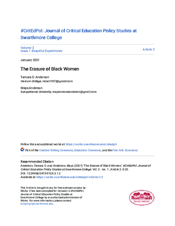 PDF) The Erasure of Black Women