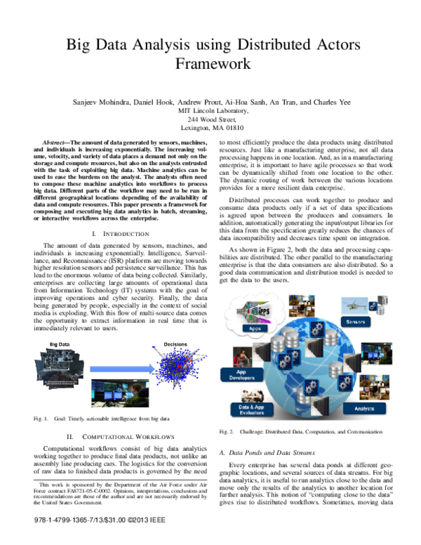 (PDF) Big Data Analysis using Distributed Actors Framework