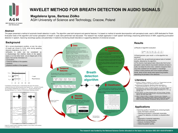 (PDF) Wavelet method for breath detection in audio signals