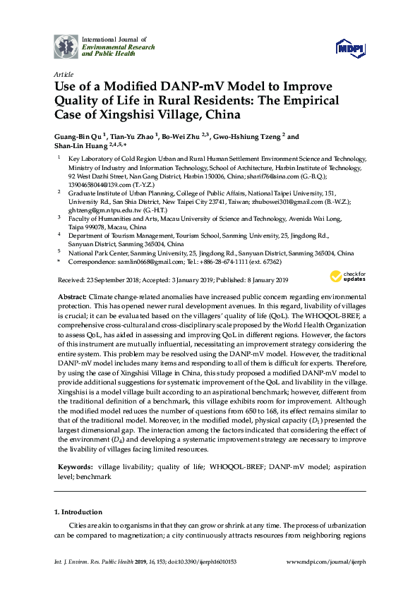 (PDF) Use of a Modified DANP-mV Model to Improve Quality of Life in ...