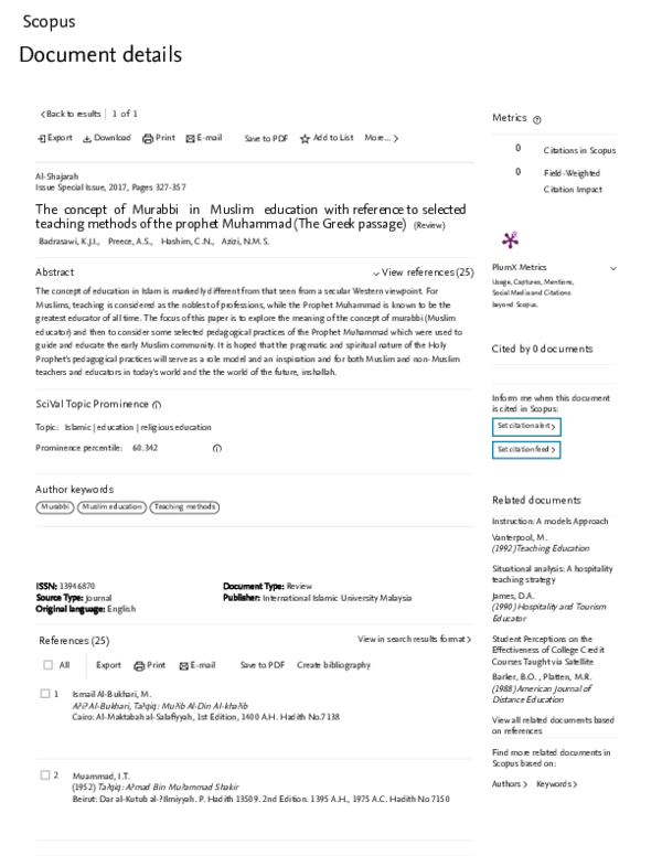 (PDF) The Concept of Murabbi in Muslim Education with Reference to ...