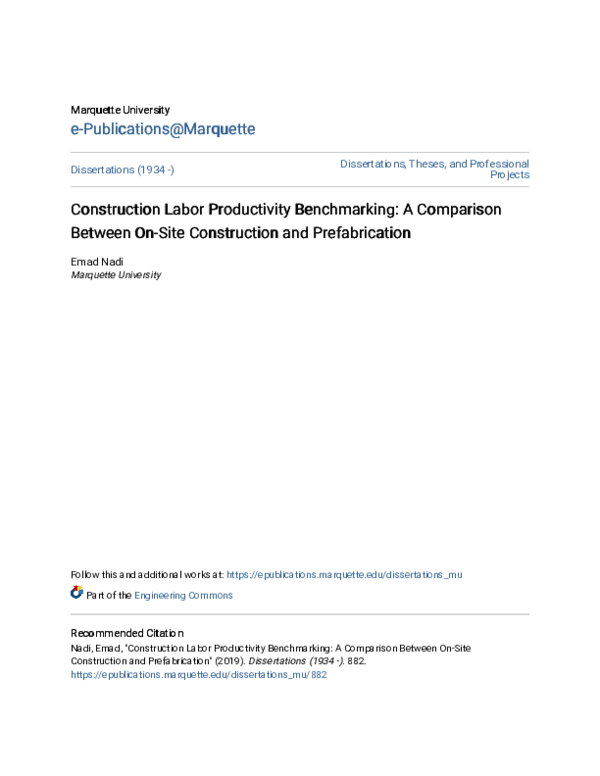 (PDF) Construction Labor Productivity Benchmarking: A Comparison ...