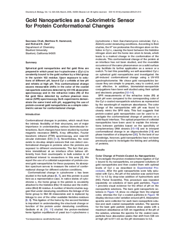 (PDF) Gold Nanoparticles as a Colorimetric Sensor for Protein ...