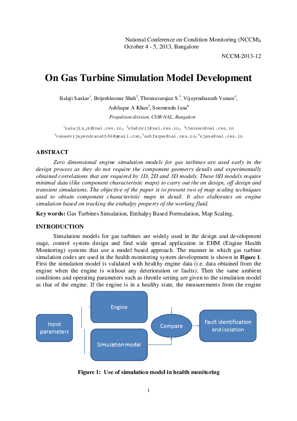 (PDF) On Gas Turbine Simulation Model Development