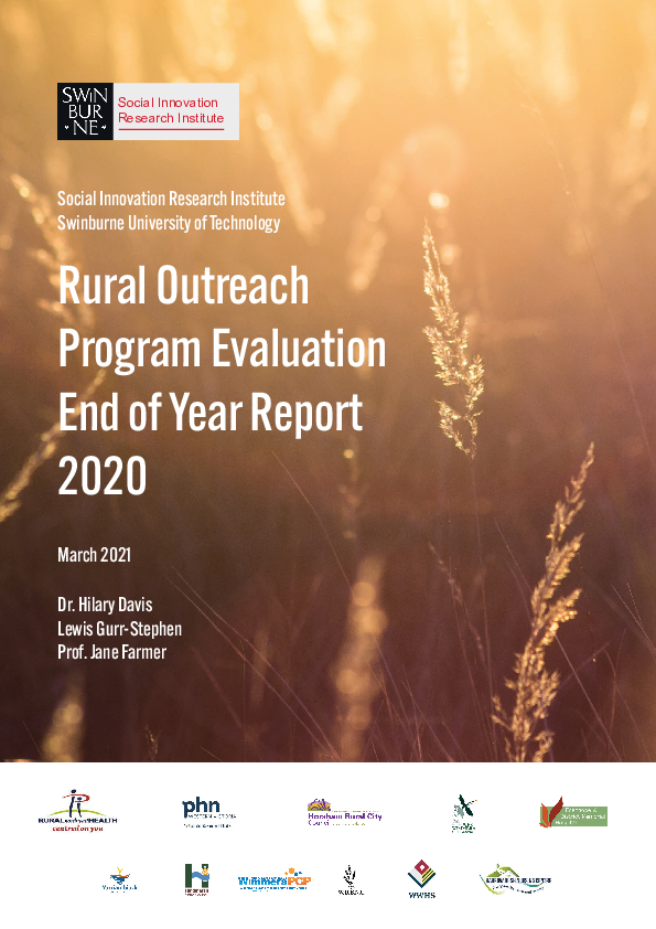 (PDF) Rural Outreach Program Evaluation end of year report 2020