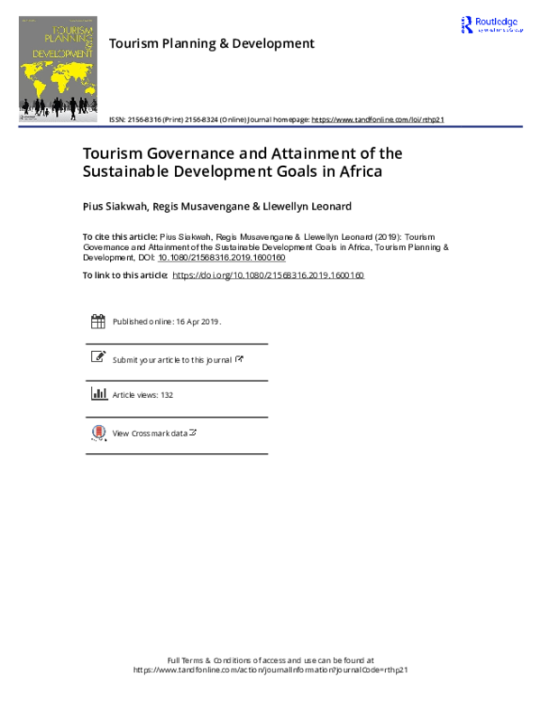 (PDF) Tourism Governance and Attainment of the Sustainable Development ...