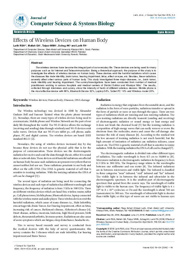 (PDF) Effects of Wireless Devices on Human Body