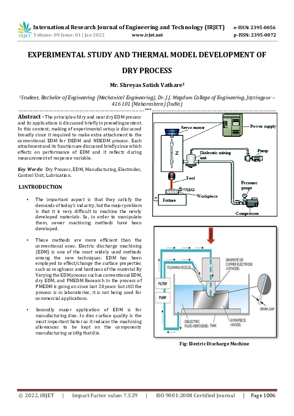 (PDF) EXPERIMENTAL STUDY AND THERMAL MODEL DEVELOPMENT OF DRY PROCESS