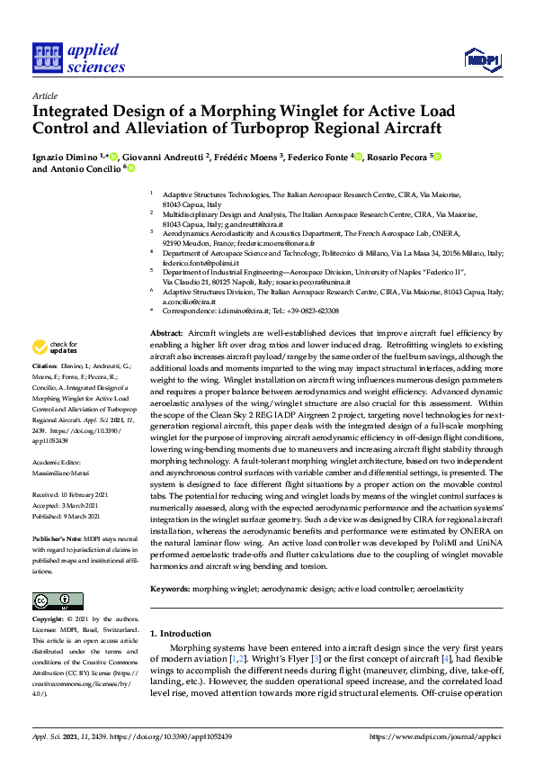 (PDF) Integrated Design of a Morphing Winglet for Active Load Control ...