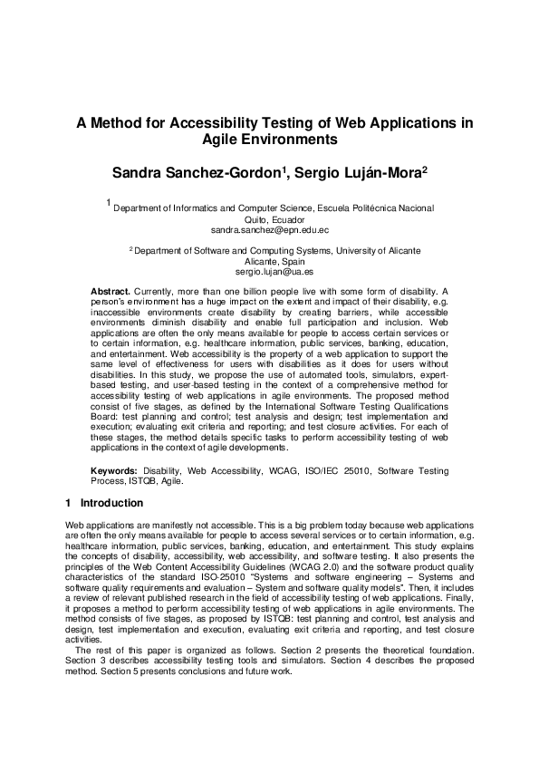 (PDF) A Method for Accessibility Testing of Web Applications in Agile ...