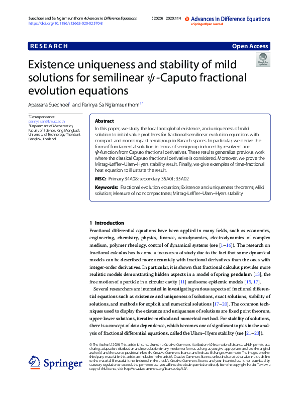 (PDF) Existence uniqueness and stability of mild solutions for ...
