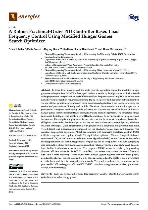 (PDF) A Robust Fractional-Order PID Controller Based Load Frequency ...