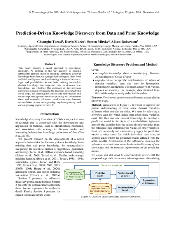 (PDF) Prediction-Driven Knowledge Discovery from Data and Prior Knowledge
