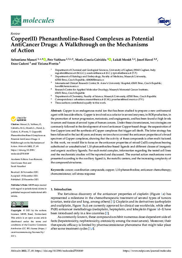 (PDF) Copper(II) Phenanthroline-Based Complexes as Potential AntiCancer ...