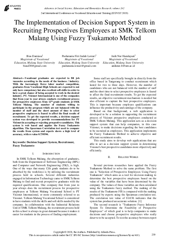 (PDF) The Implementation of Decision Support System in Recruiting ...