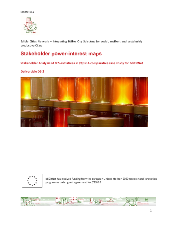 (PDF) Stakeholder power-interest maps (Deliverable D6.2)