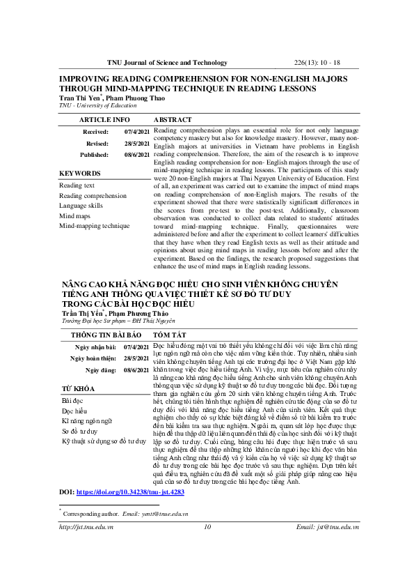 (PDF) Improving Reading Comprehension for Non-English Majors Through ...