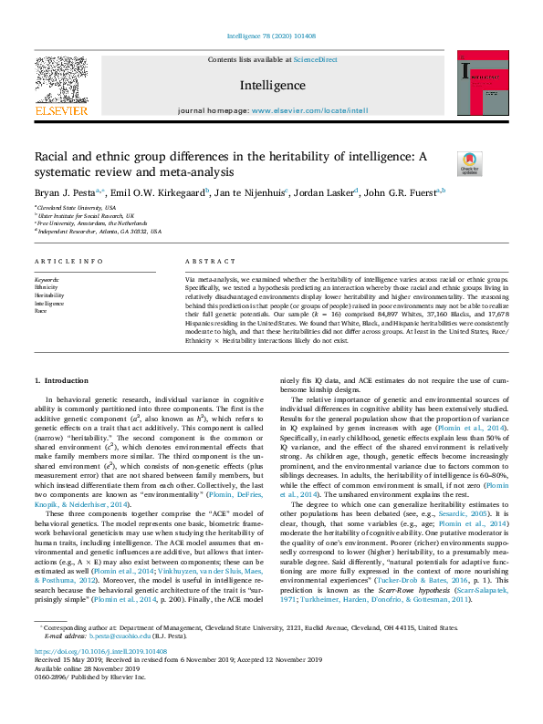 (PDF) Racial and ethnic group differences in the heritability of ...