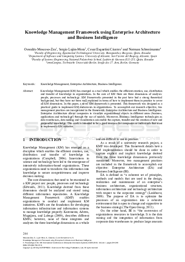 (PDF) Knowledge Management Framework using Enterprise Architecture and ...