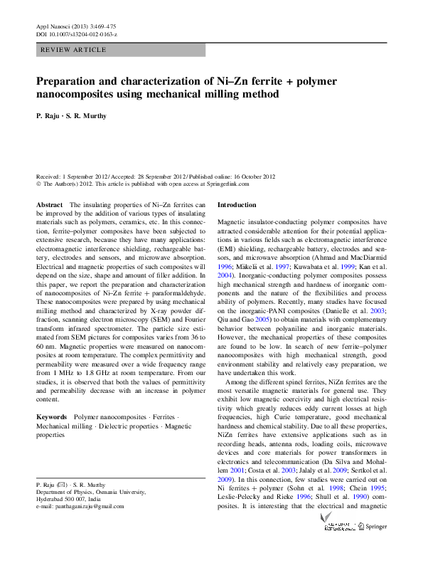 (PDF) Preparation and Characterization of NiZn Ferrite Thin Films by a ...
