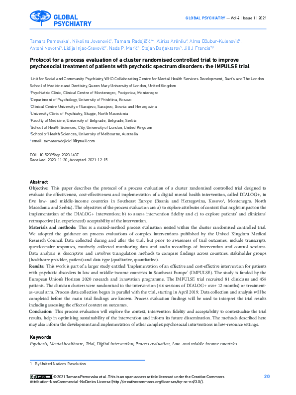 (PDF) Protocol for a process evaluation of a cluster randomised ...