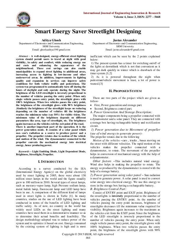 (PDF) Smart Energy Saver Streetlight Designing