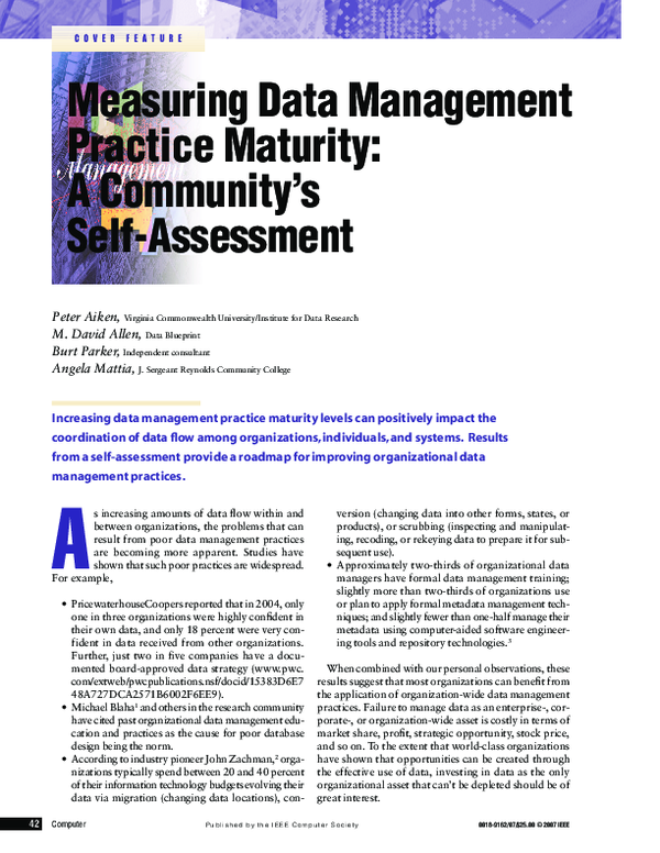 (PDF) Measuring Data Management Practice Maturity: A Community's Self ...