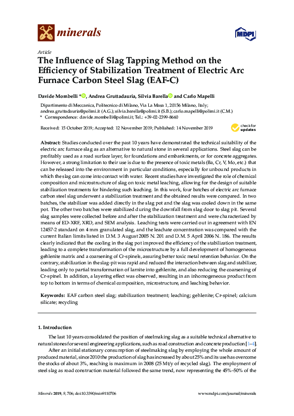 (PDF) The Influence of Slag Tapping Method on the Efficiency of ...